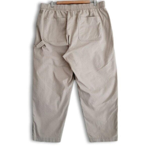 OLD NAVY | Utility Pull-On Elastic Waist Casual Crop Pants Beige Sz XL Flawed - Picture 2 of 12